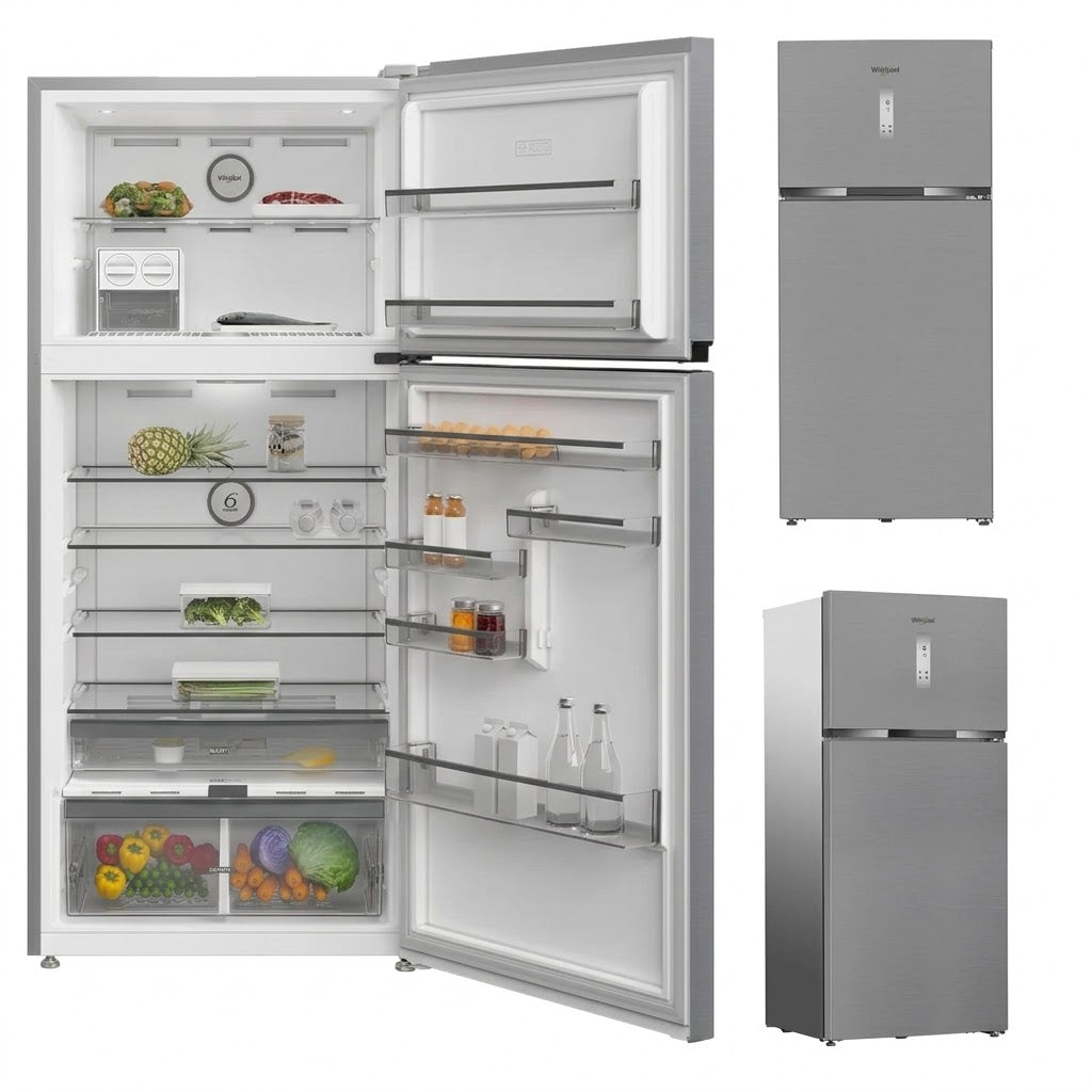 Whirlpool Top Mount Refrigerator, 83cm, 630L, Total No Frost - (Inox)