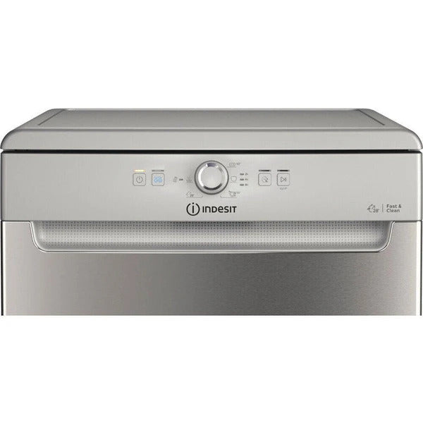 Indesit Free Stand Dishwasher A+, 2Spray, 6Programs, 13Sets, Inox