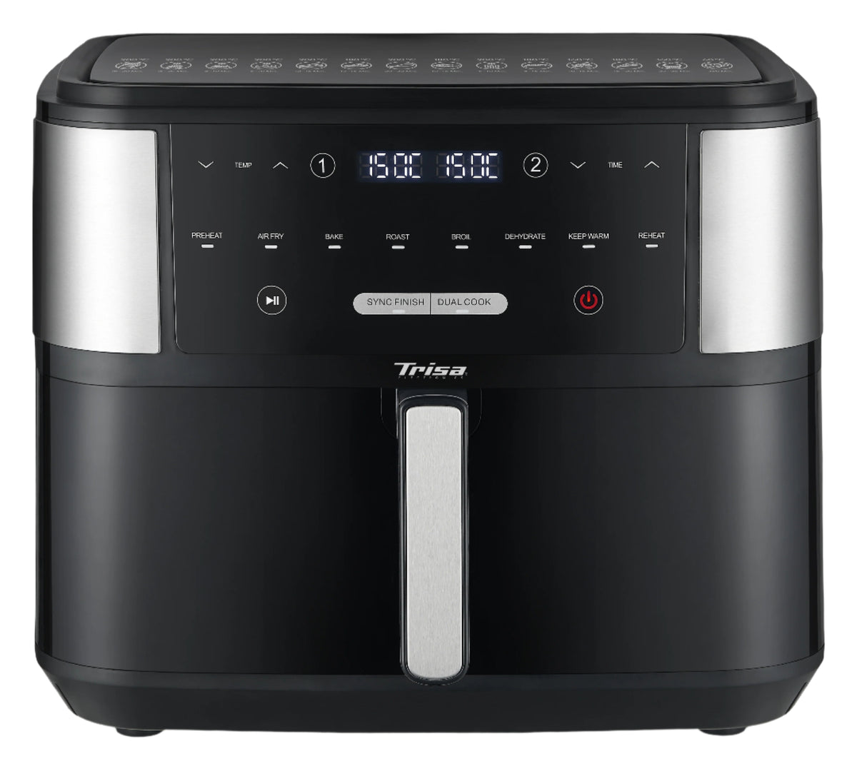 Trisa Hot Air Fryer, Crunchy Fry Pro, 10Lit, 2400Watts, Black