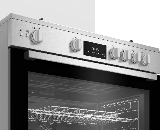 Beko Gas Cooker Oven, 90Cm, 5Burners, Stainless Steel
